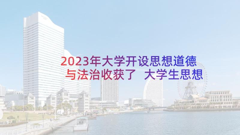 2023年大学开设思想道德与法治收获了 大学生思想道德总结精彩(精选6篇)