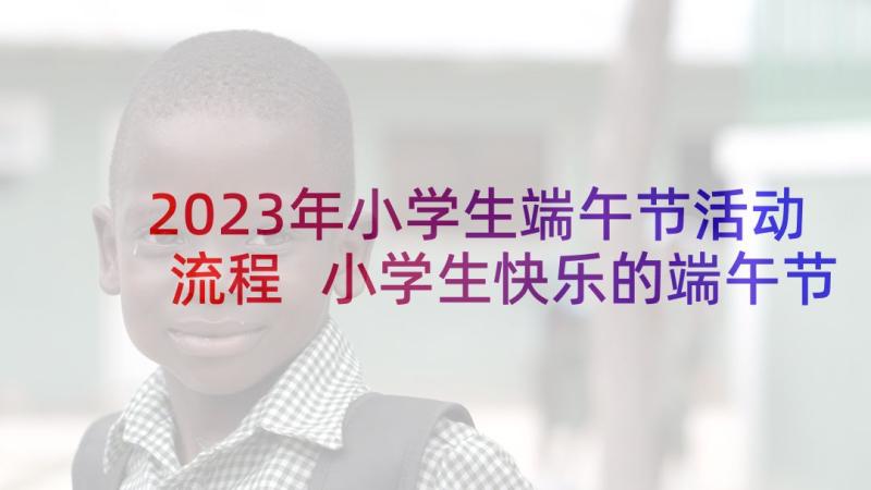 2023年小学生端午节活动流程 小学生快乐的端午节活动方案(精选5篇)