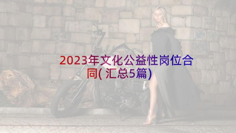 2023年文化公益性岗位合同(汇总5篇)