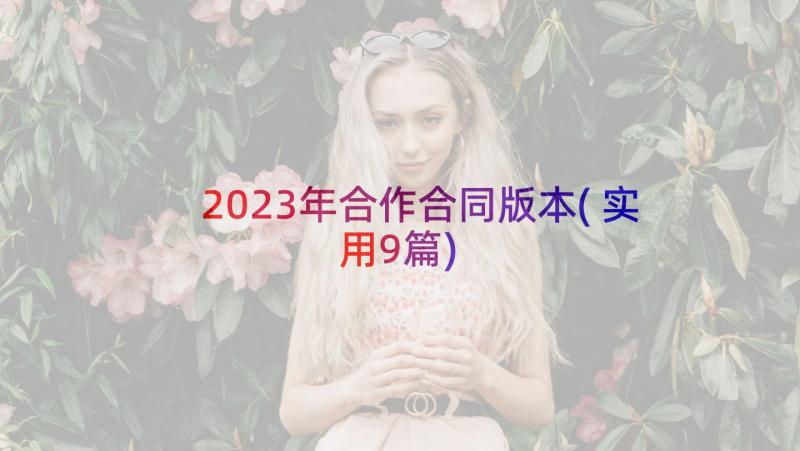 2023年合作合同版本(实用9篇)