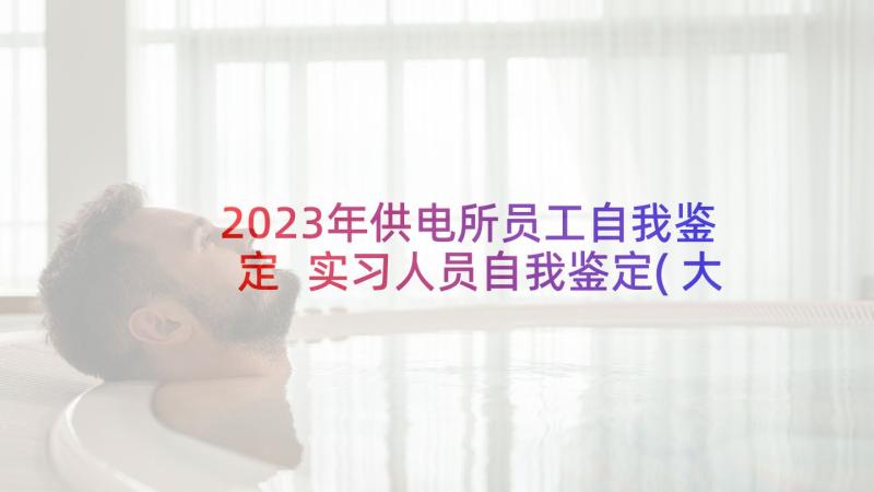 2023年供电所员工自我鉴定 实习人员自我鉴定(大全10篇)