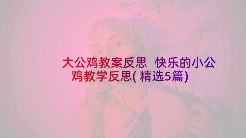 大公鸡教案反思 快乐的小公鸡教学反思(精选5篇)