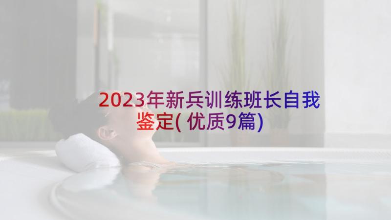 2023年新兵训练班长自我鉴定(优质9篇)