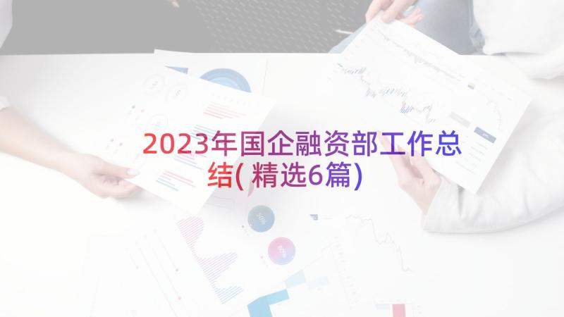 2023年国企融资部工作总结(精选6篇)