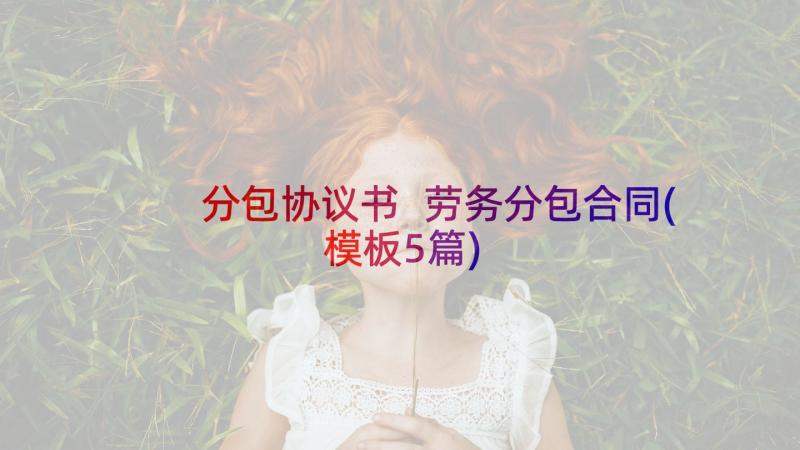 分包协议书 劳务分包合同(模板5篇)