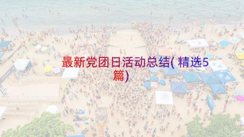 最新党团日活动总结(精选5篇)