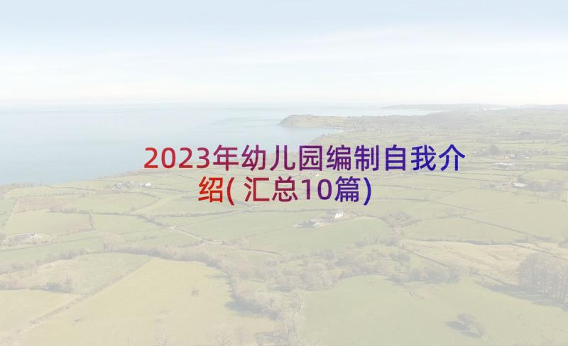 2023年幼儿园编制自我介绍(汇总10篇)