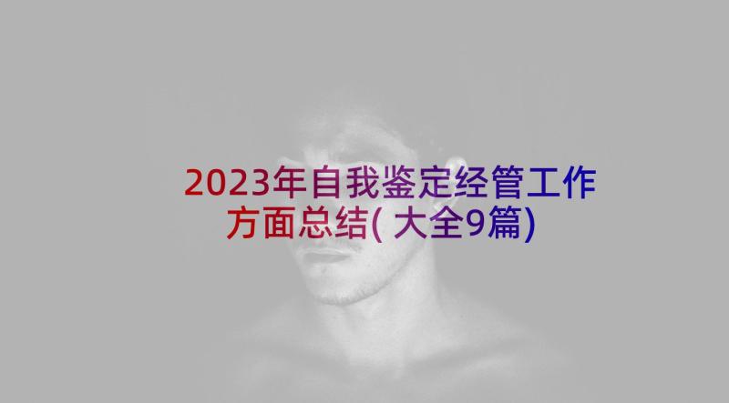 2023年自我鉴定经管工作方面总结(大全9篇)