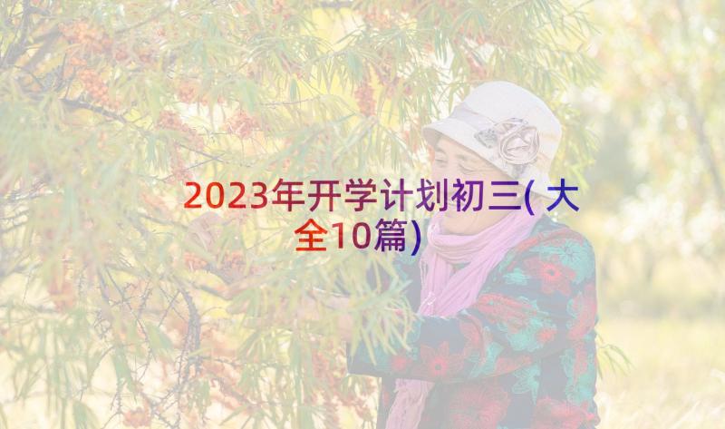 2023年开学计划初三(大全10篇)