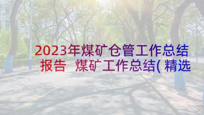 2023年煤矿仓管工作总结报告 煤矿工作总结(精选5篇)