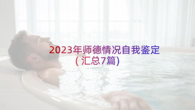 2023年师德情况自我鉴定(汇总7篇)