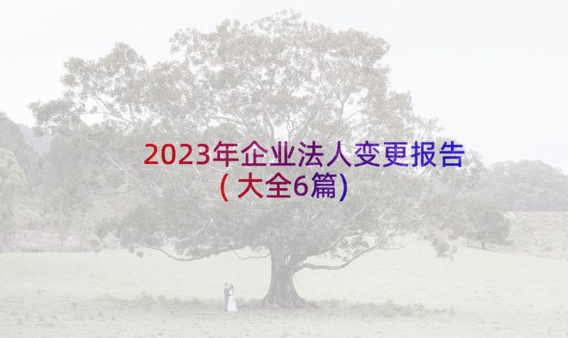 2023年企业法人变更报告(大全6篇)