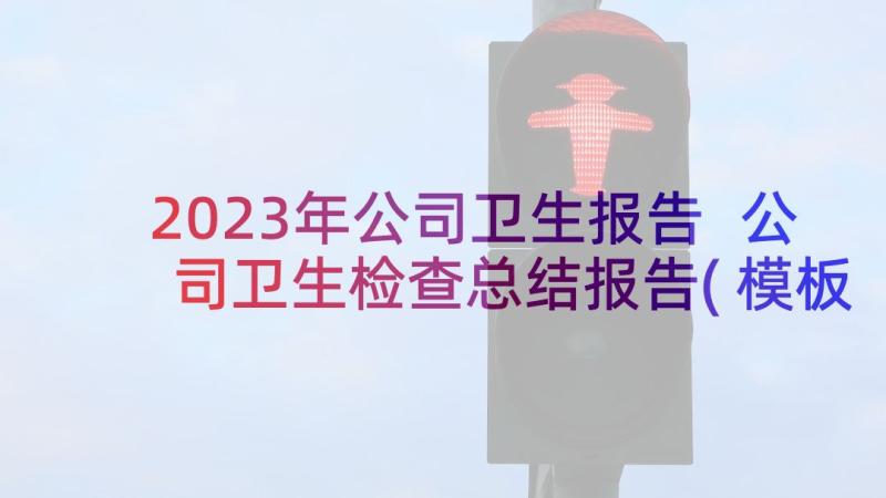 2023年公司卫生报告 公司卫生检查总结报告(模板5篇)