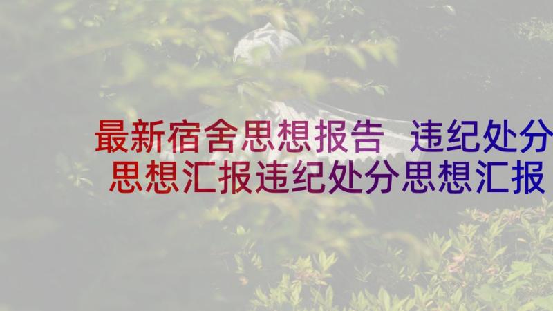 最新宿舍思想报告 违纪处分思想汇报违纪处分思想汇报(实用6篇)