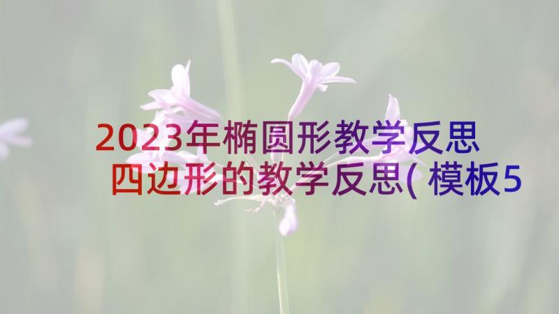 2023年椭圆形教学反思 四边形的教学反思(模板5篇)