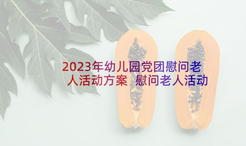 2023年幼儿园党团慰问老人活动方案 慰问老人活动方案(优质10篇)