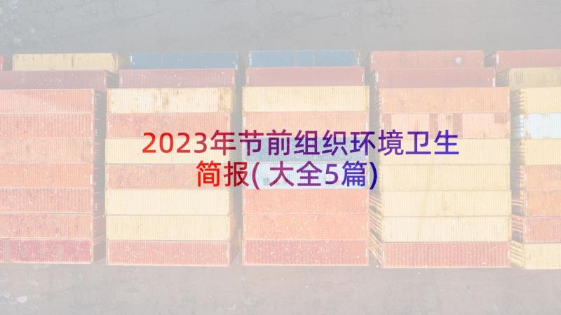 2023年节前组织环境卫生简报(大全5篇)