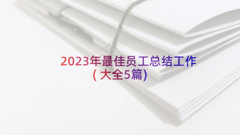 2023年最佳员工总结工作(大全5篇)