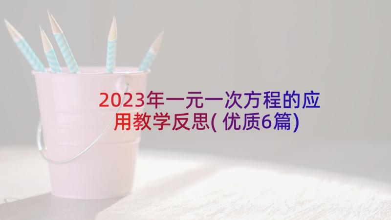 2023年一元一次方程的应用教学反思(优质6篇)