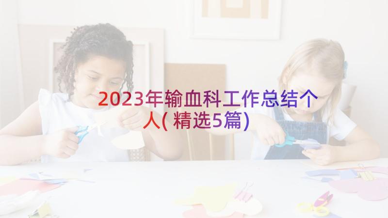 2023年输血科工作总结个人(精选5篇)