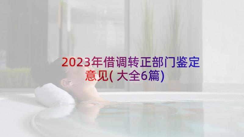 2023年借调转正部门鉴定意见(大全6篇)