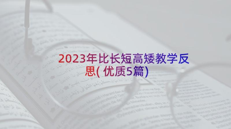 2023年比长短高矮教学反思(优质5篇)