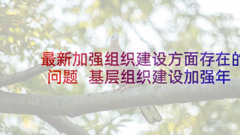 最新加强组织建设方面存在的问题 基层组织建设加强年活动开展情况自查报告(优质5篇)