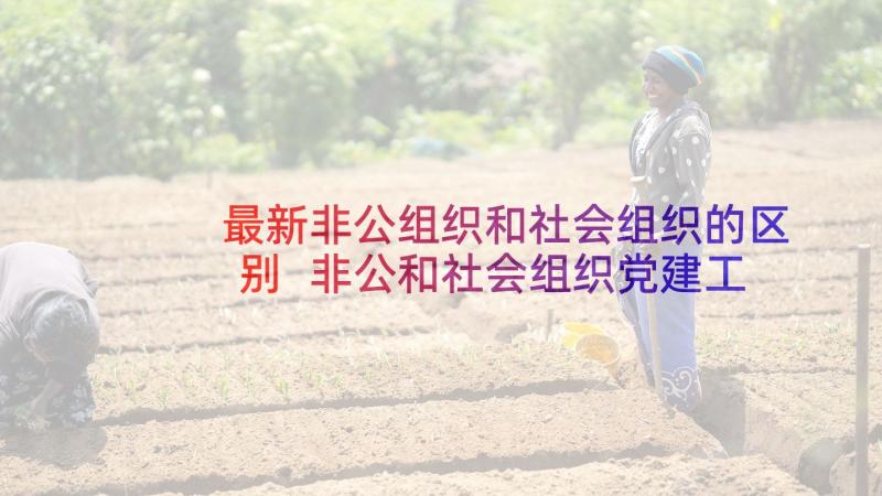 最新非公组织和社会组织的区别 非公和社会组织党建工作总结(大全5篇)