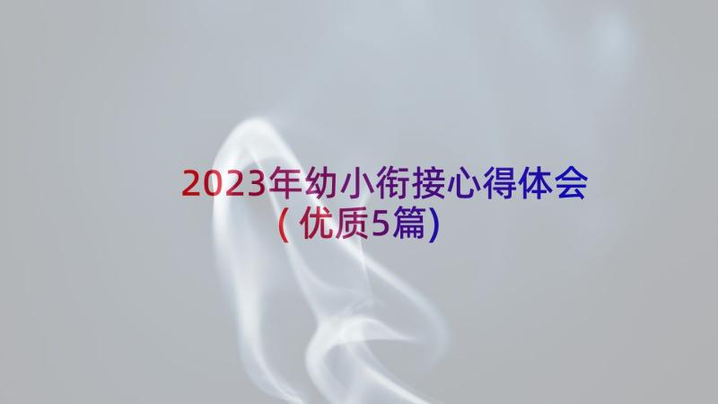 2023年幼小衔接心得体会(优质5篇)