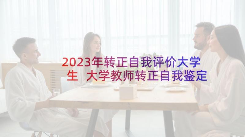 2023年转正自我评价大学生 大学教师转正自我鉴定(精选7篇)