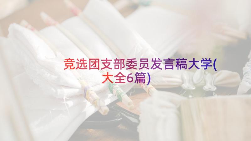 竞选团支部委员发言稿大学(大全6篇)