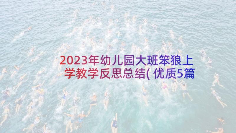 2023年幼儿园大班笨狼上学教学反思总结(优质5篇)