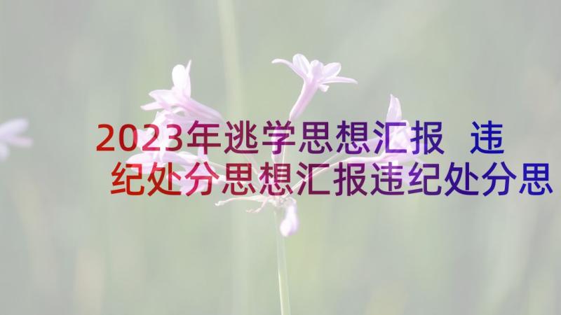 2023年逃学思想汇报 违纪处分思想汇报违纪处分思想汇报(模板10篇)