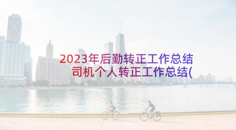 2023年后勤转正工作总结 司机个人转正工作总结(精选9篇)