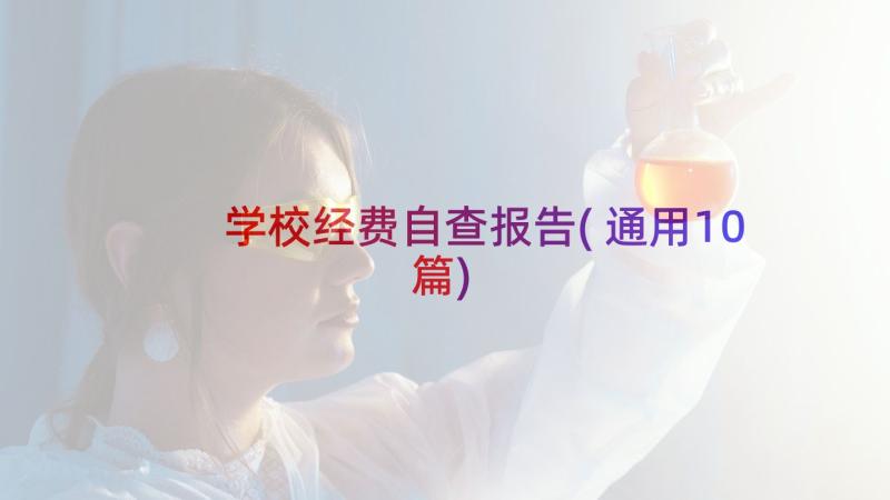 学校经费自查报告(通用10篇)