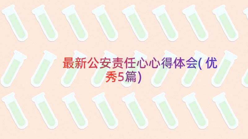 最新公安责任心心得体会(优秀5篇)