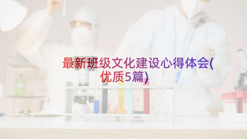 最新班级文化建设心得体会(优质5篇)