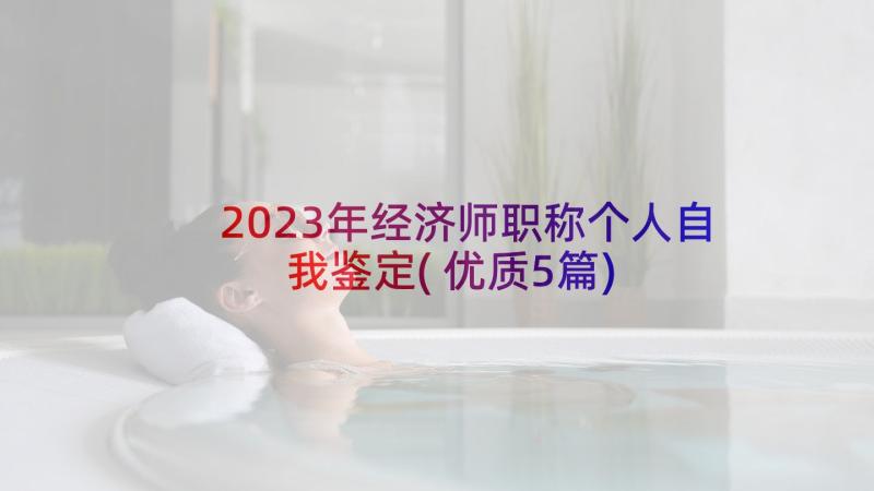 2023年经济师职称个人自我鉴定(优质5篇)