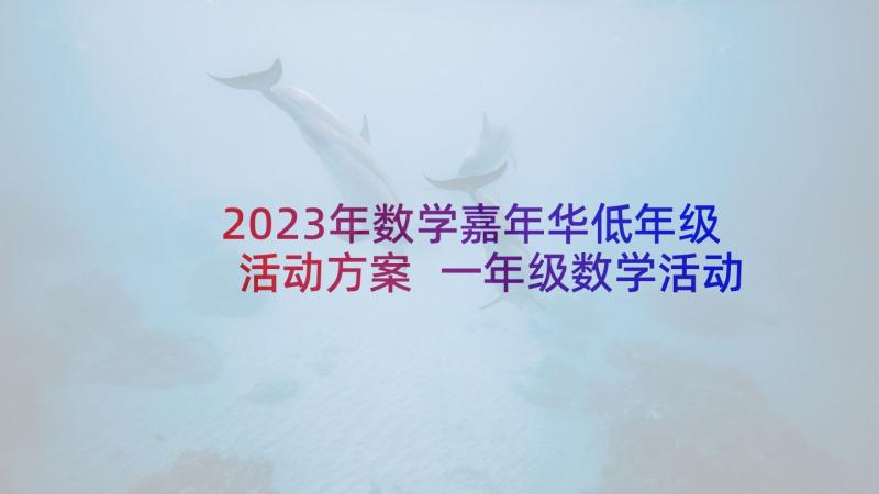 2023年数学嘉年华低年级活动方案 一年级数学活动方案(精选5篇)