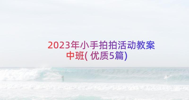 2023年小手拍拍活动教案中班(优质5篇)