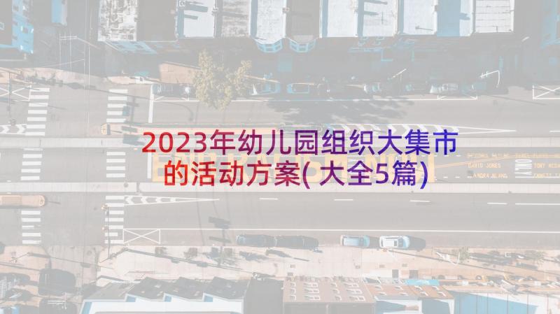 2023年幼儿园组织大集市的活动方案(大全5篇)