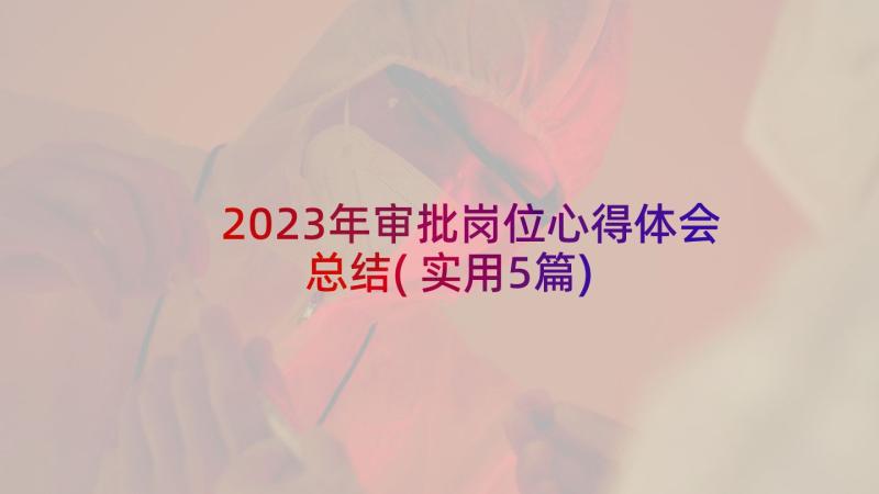 2023年审批岗位心得体会总结(实用5篇)