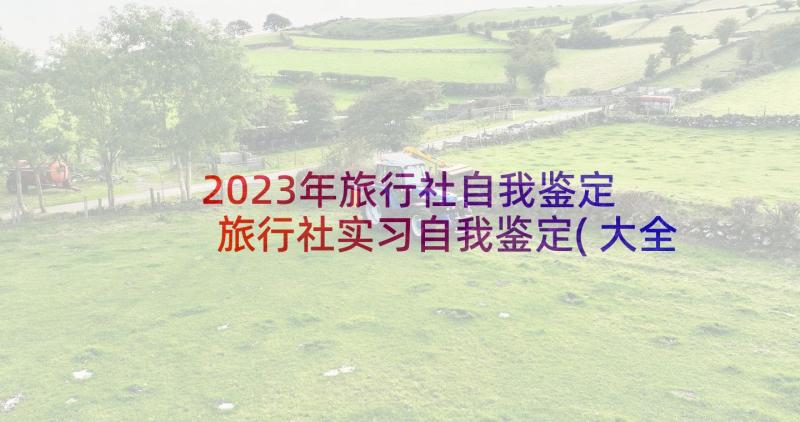 2023年旅行社自我鉴定 旅行社实习自我鉴定(大全5篇)