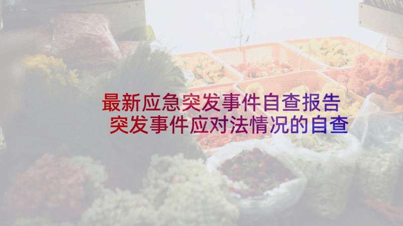 最新应急突发事件自查报告 突发事件应对法情况的自查报告(大全6篇)