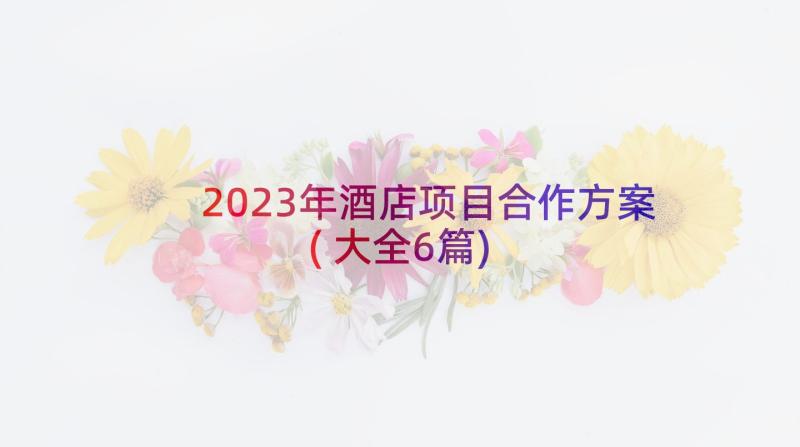 2023年酒店项目合作方案(大全6篇)