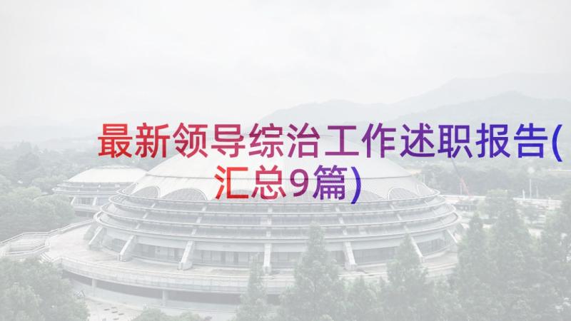 最新领导综治工作述职报告(汇总9篇)