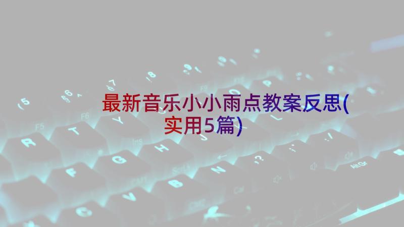 最新音乐小小雨点教案反思(实用5篇)