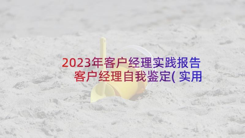 2023年客户经理实践报告 客户经理自我鉴定(实用5篇)