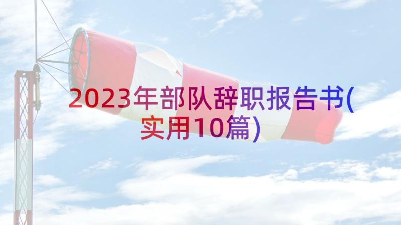 2023年部队辞职报告书(实用10篇)