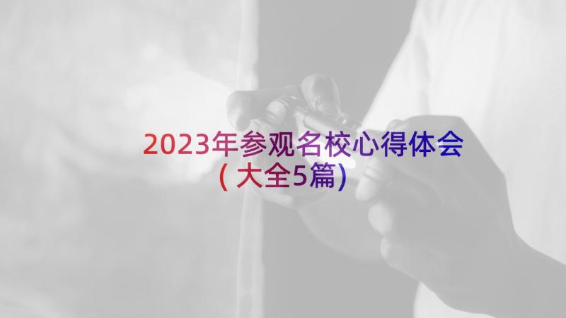 2023年参观名校心得体会(大全5篇)